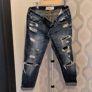 Hollister Distressed Blue Ankle Jeans